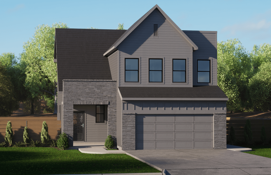 Another exterior option for The Lexington detached starter home by GMD Design Group.
