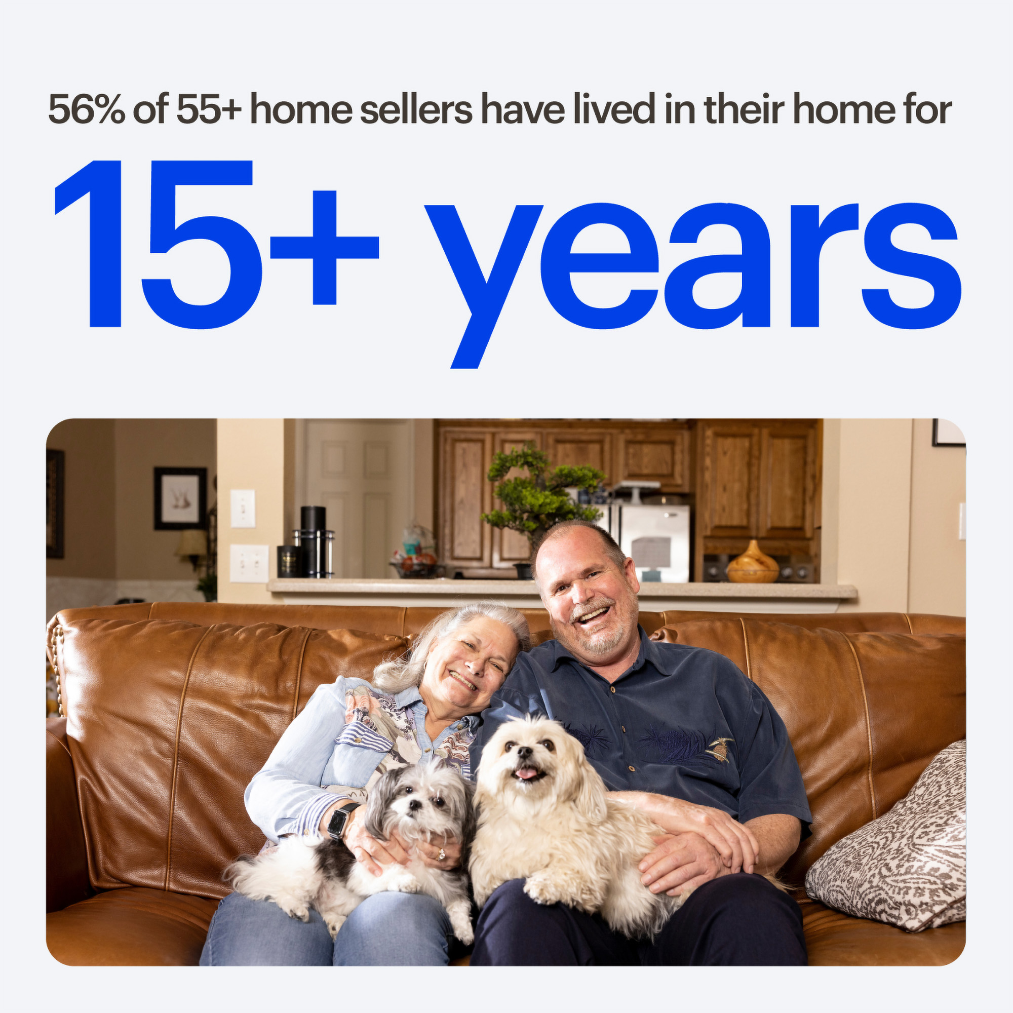 56% of 55+ home sellers have lived in their home for over 15 years