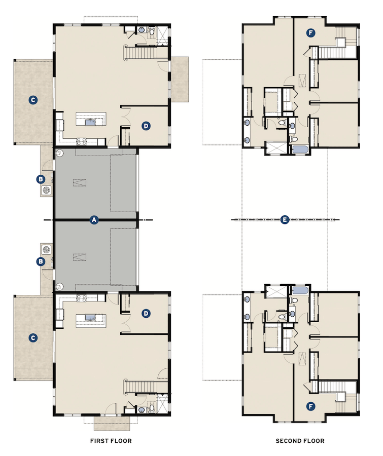 Three-bedroom tandem duplex homes that live like single detached units