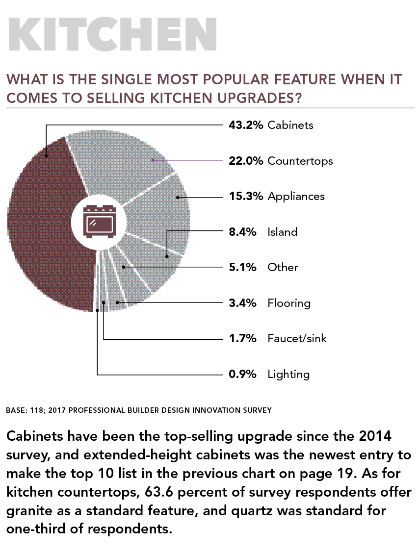Most popular kitchen features pie chart