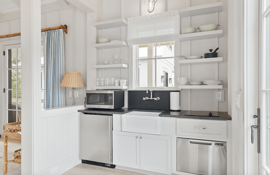 Kitchen in the luxury one-bedroom Bungalows in SC.