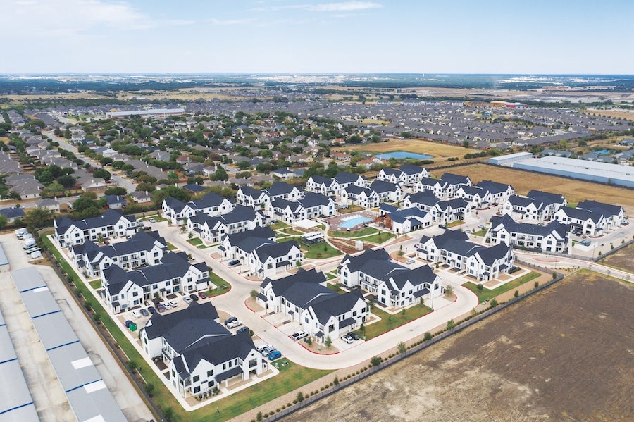 Hermosa Village multifamily rental development aerial view