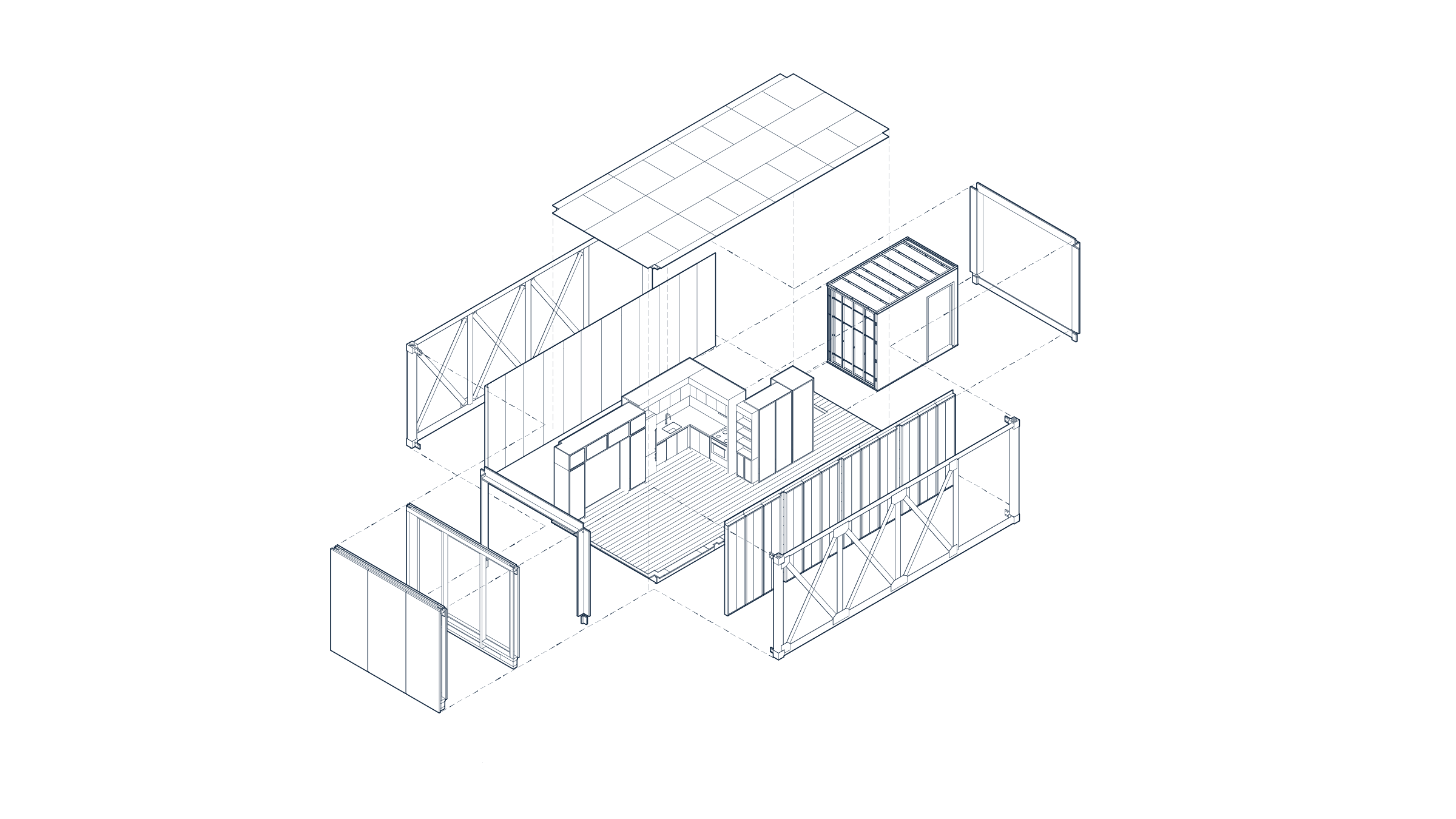 Mod Explosion Diagram of Post-Modular Home from Assembly OSM