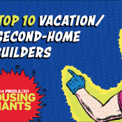 Man in hardhat points to "Top 10 Vacation/Second-Home Builders"