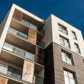 Apartment building against a blue sky