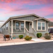 Front view of manufactured home