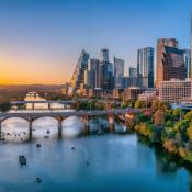 Austin, Texas skyline at sunset