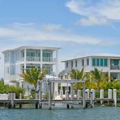 View of waterfront luxury vacation homes in Florida