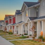 A row of newly-constructed homes 