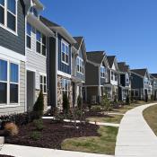 A row of homes in a new housing development