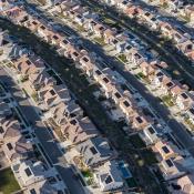 Aerial view of residential area