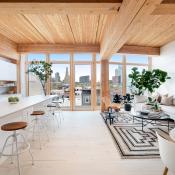 Timber House interior with mass timber wood