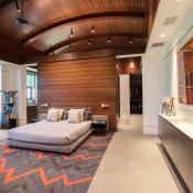 Interior Master Bedroom with bamboo Rainscreen Ceiling