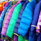 Rack of children's winter jackets
