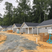 Tiny houses in the Tiny Homes village at The Farm at Penny Lane by Garman Homes