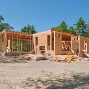 New wood framed custom home under construction