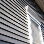 Gray siding on residential house