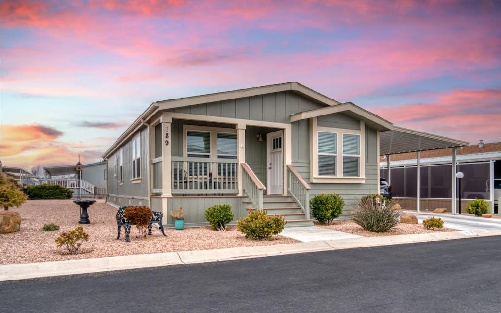 Front view of manufactured home