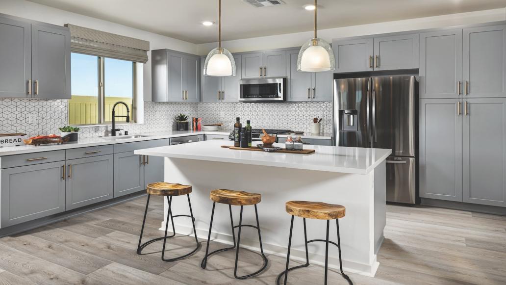 A kitchen at Landsea Homes Corporation's Rohe at Neuhouse