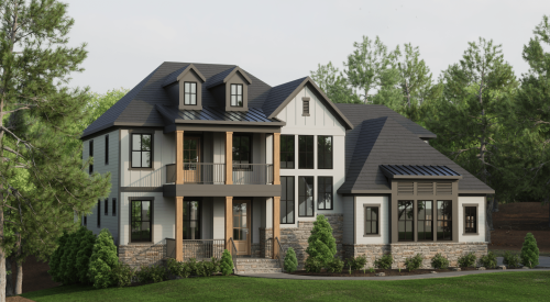 Front elevation of GMD Design Group's luxury production home The Glenwood