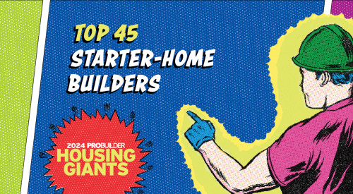 Man in hardhat points to "Top 45 Starter-Home Builders"