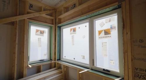 Three Andersen windows featured in an in-progress home