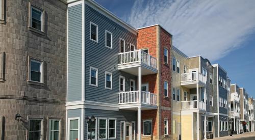 Street view of townhome units