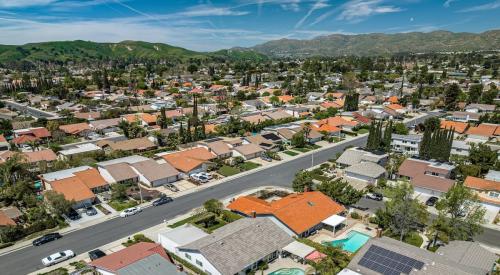 Aerial view of Southern California neighborhood