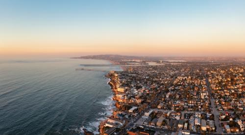 Aerial view of coastal California