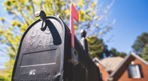 U.S. mailbox outside a single-family home