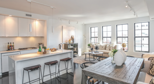 2019 Professional Builder Design Awards Gold Award Multifamily 10Eleven kitchen and dining