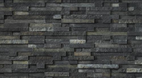 Available in Arctic, Ethos, Trek (shown), and Arcadia shades, Pro-Fit Terrain Ledgestone veneer, a new line from Cultured Stone, blends textures and relief patterns to provide contemporary design profiles. The collection is National Green Building Standard certified and does not require painting, coating, or sealing once it is installed. The line is manufactured with an average of 58 percent recycled content and includes a 50-year limited warranty. 