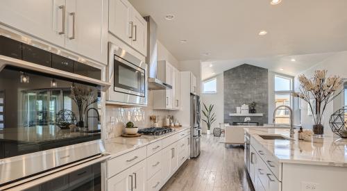 Modern interior clean white kitchen, Thrive Home Builders
