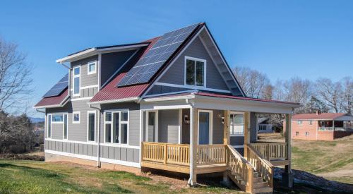 The Schmeltzer home in Weaverville, N.C., achieved a HERS score of -10, thanks in part to HVAC technology from Mitsubishi Electric. Photo: Ryan Theede