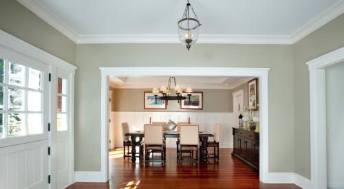 Clean modern home interior wood floors