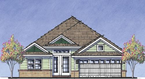 traditional-style exterior for the Smart Start Home by The Evans Group