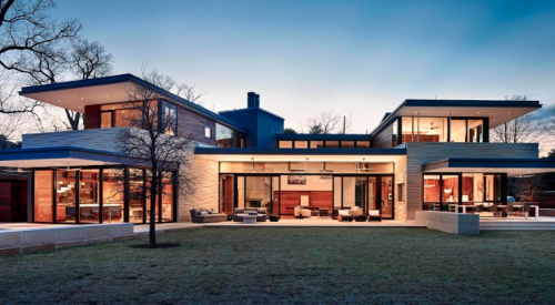 Aamodt Plumb Architects, Prairie-style contemporary new home, lakeside elevation