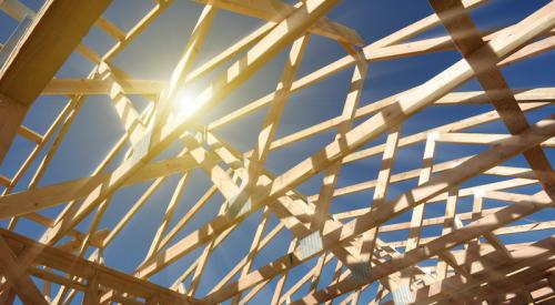 Lumber trusses frame a home's roof