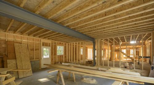 Interior of a home being built