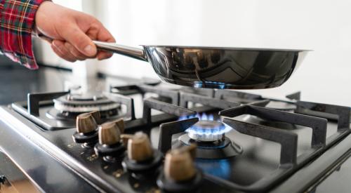 cooking on gas stovetop
