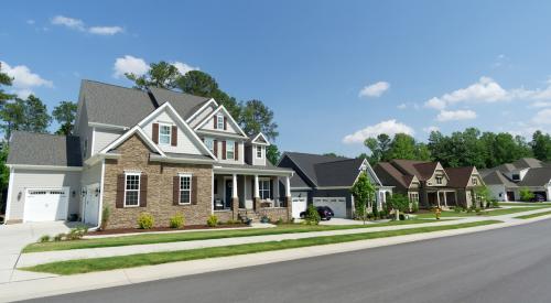 Row of suburban homes