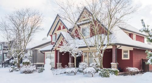 house covered in snow