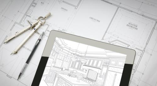 Tablet with custom home project plans