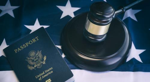 U.S. passport and gavel 