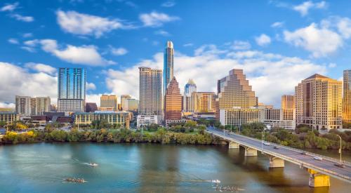 Austin, Texas, metro river view on a sunny day