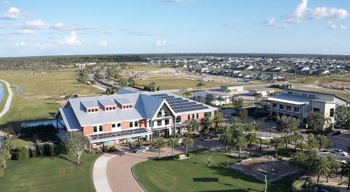 Aerial view of Florida's Babcock Ranch solar energy community