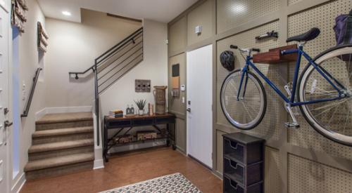 Bike storage in a home located in a walkable neighborhood