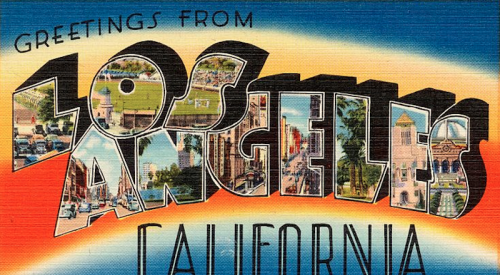 California homes expensive-welcome to Los Angeles California postcard-photo Public domain