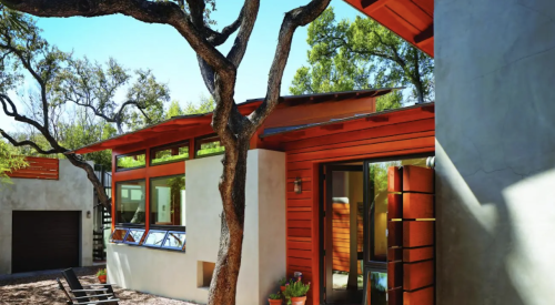 exterior view of gold award winner Castano house by Craig McMahon Architects in Texas