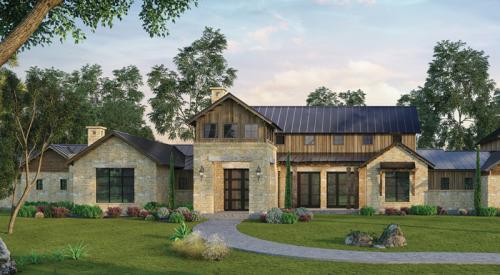 A rendering of the Guadalupe River Ranch built with Tyvek DrainVent Rainscreen.